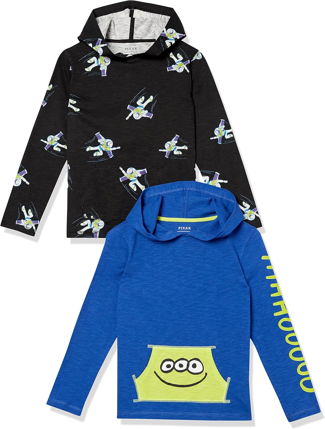 Essentials Disney | Marvel | Star Wars Camisetas con capucha ligera de manga larga para niños y bebés, paquete de 2