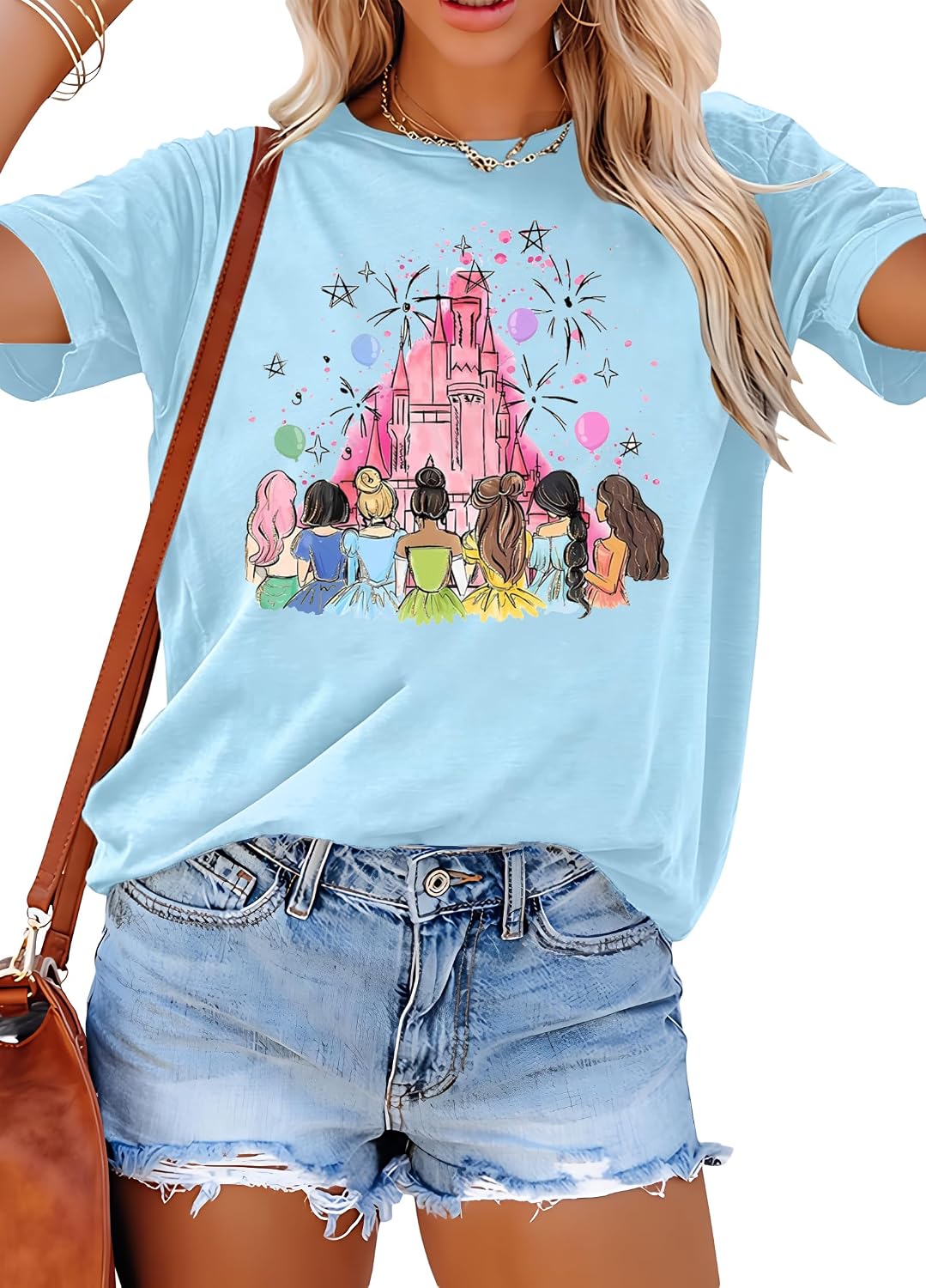 Camisetas de princesa mágica para mujer: camiseta de Magic Kingdom, camiseta de princesa, divertida camiseta familiar para vacaciones, camiseta casual para vacaciones