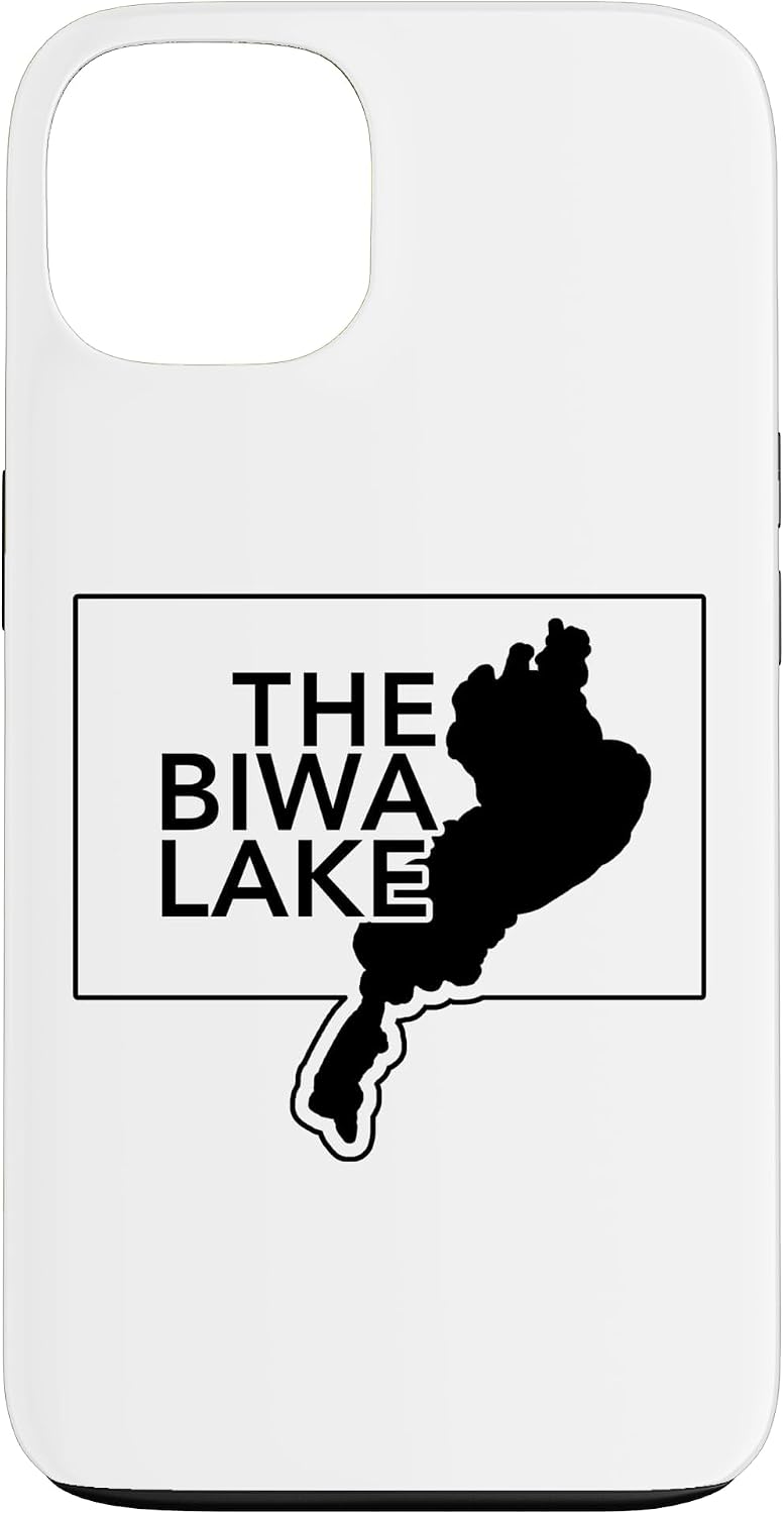 THE BIWA LAKE 琵琶湖 滋賀 地図【47都道府県】ジモTティ JIMO-T 地元愛 お土産 プレゼント 面白 スマホケース iPhone 16 Plus 用