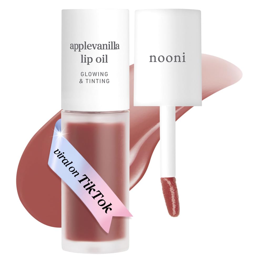 NOONI - Aceite coreano para labios, de larga duración, hidratante, revitalizante para labios secos, impermeable, relleno de calcetines para niñas adolescentes, 0.12 fl.oz, Appleplum