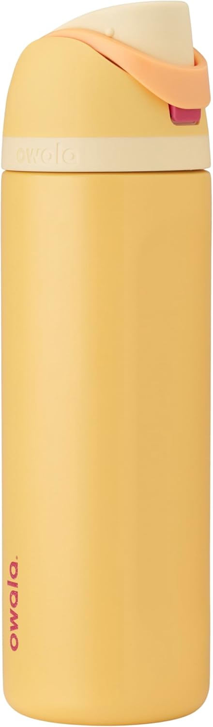 Owala Disney Princess FreeSip - Botella de agua aislada de acero inoxidable con popote para deportes y viajes, botella de agua deportiva sin BPA, 24 onzas, Tiana