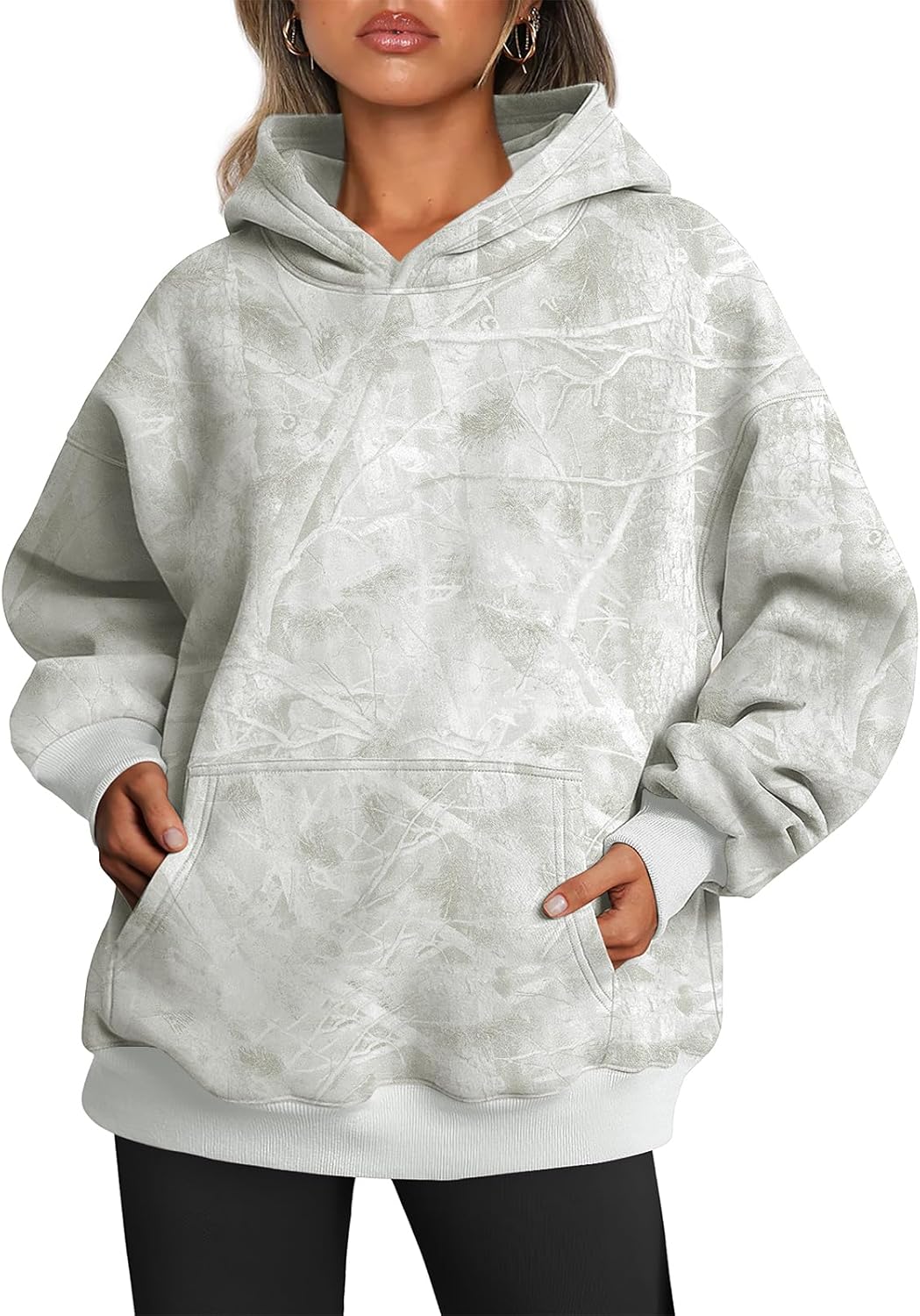 Trendy Queen Sudaderas con capucha de gran tamaño para mujer, sudaderas de felpa para mujer, suéteres de moda de otoño, suéteres de invierno | Gentle Skin Feel, Aesthetic Drop Shoulder, Large Kangaroo Pocket, Seamless Daily Outfit Match