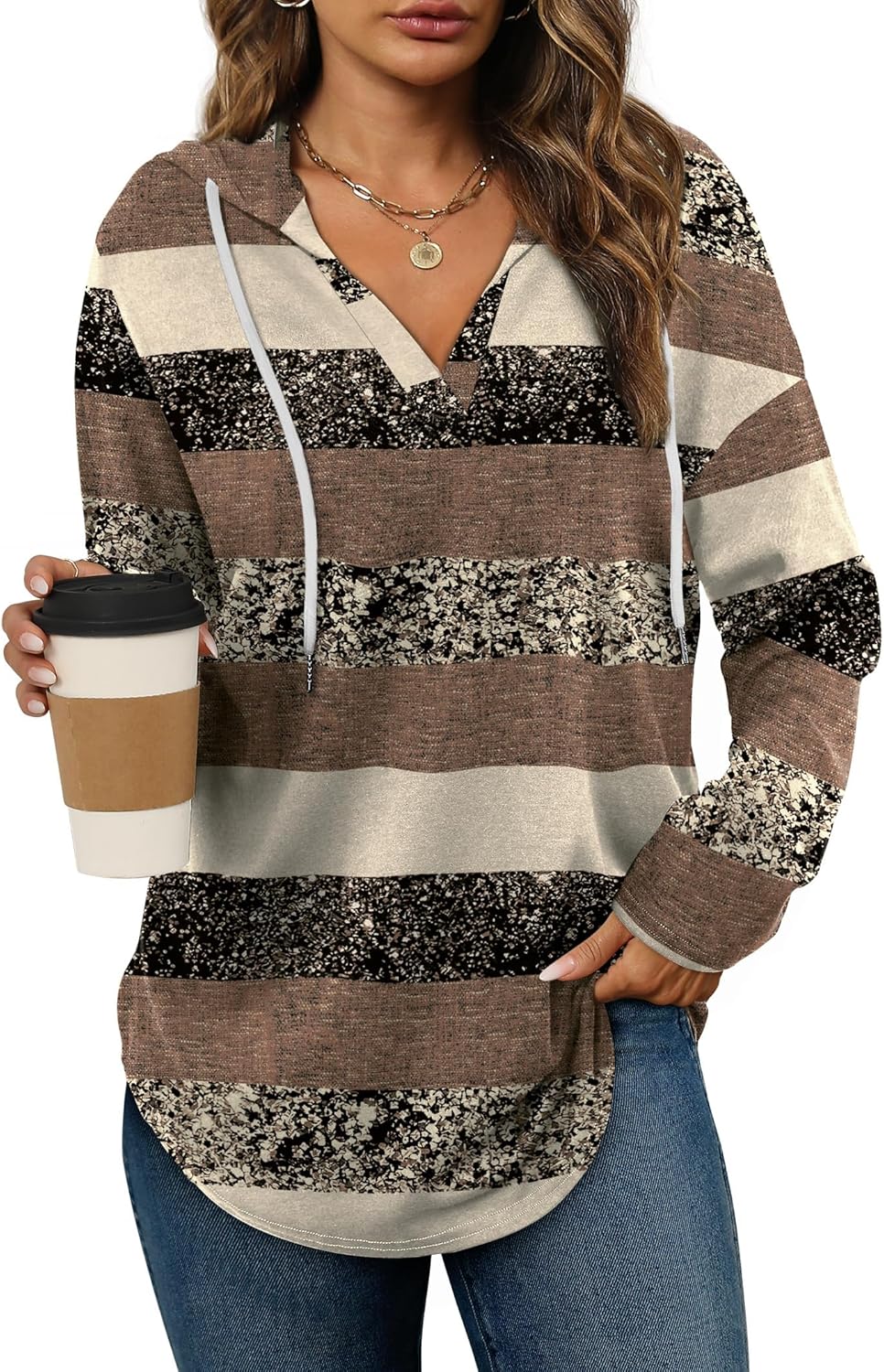 Bofell - Sudaderas con capucha para mujer, sudaderas de moda para mujer, sudaderas con capucha de gran tamaño, sudaderas de manga larga de ajuste holgado