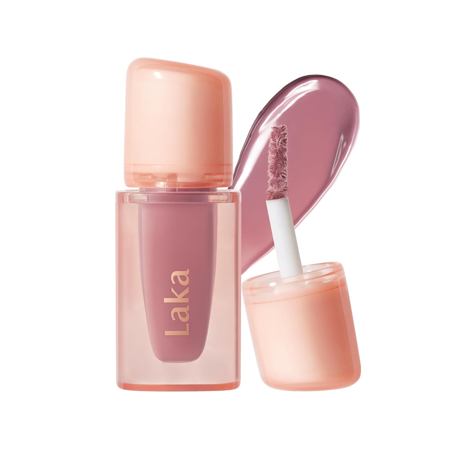 Laka Jelling Nude Gloss Mini, 1.9g/0.07oz, Aceite labial hidratante traslúcido sin manchas, no pegajoso, brillo nutritivo para un aspecto fresco y brillante, vegano, maquillaje de belleza limpia