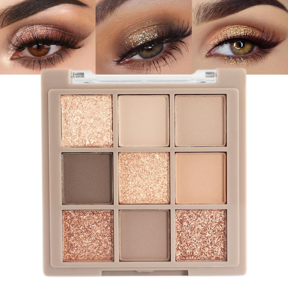 CAKAILA Brown Eyeshadow Palette-Neutral Nude Brown Smokey Eye Shadow Palette,Rose Gold Bronze Naked Cream Eyeshadow Palette Makeup,Natural Eyeshadow for Eyes Long Lasting Naturing-Looking