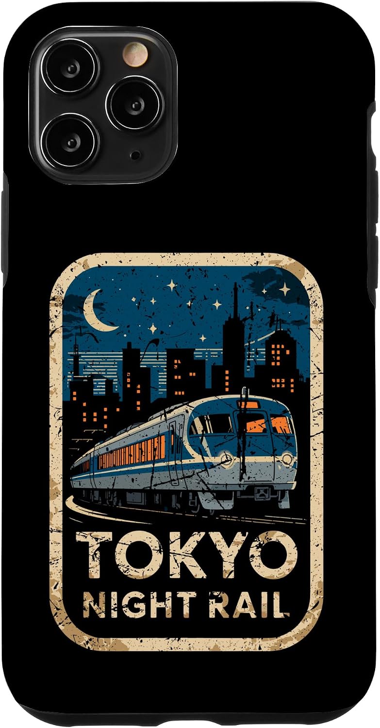 東京 夜行レール 日本 ビンテージ 都市列車 アニメ お土産 スマホケース iPhone 15 用