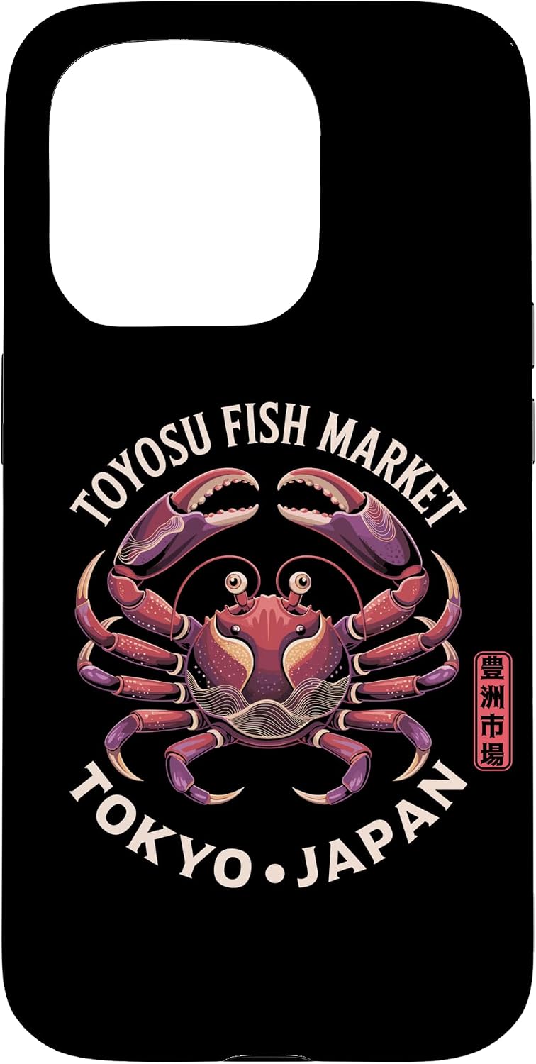 豊洲魚市場 東京ジャパン かに 漢字 お土産 スマホケース iPhone 15 Plus 用