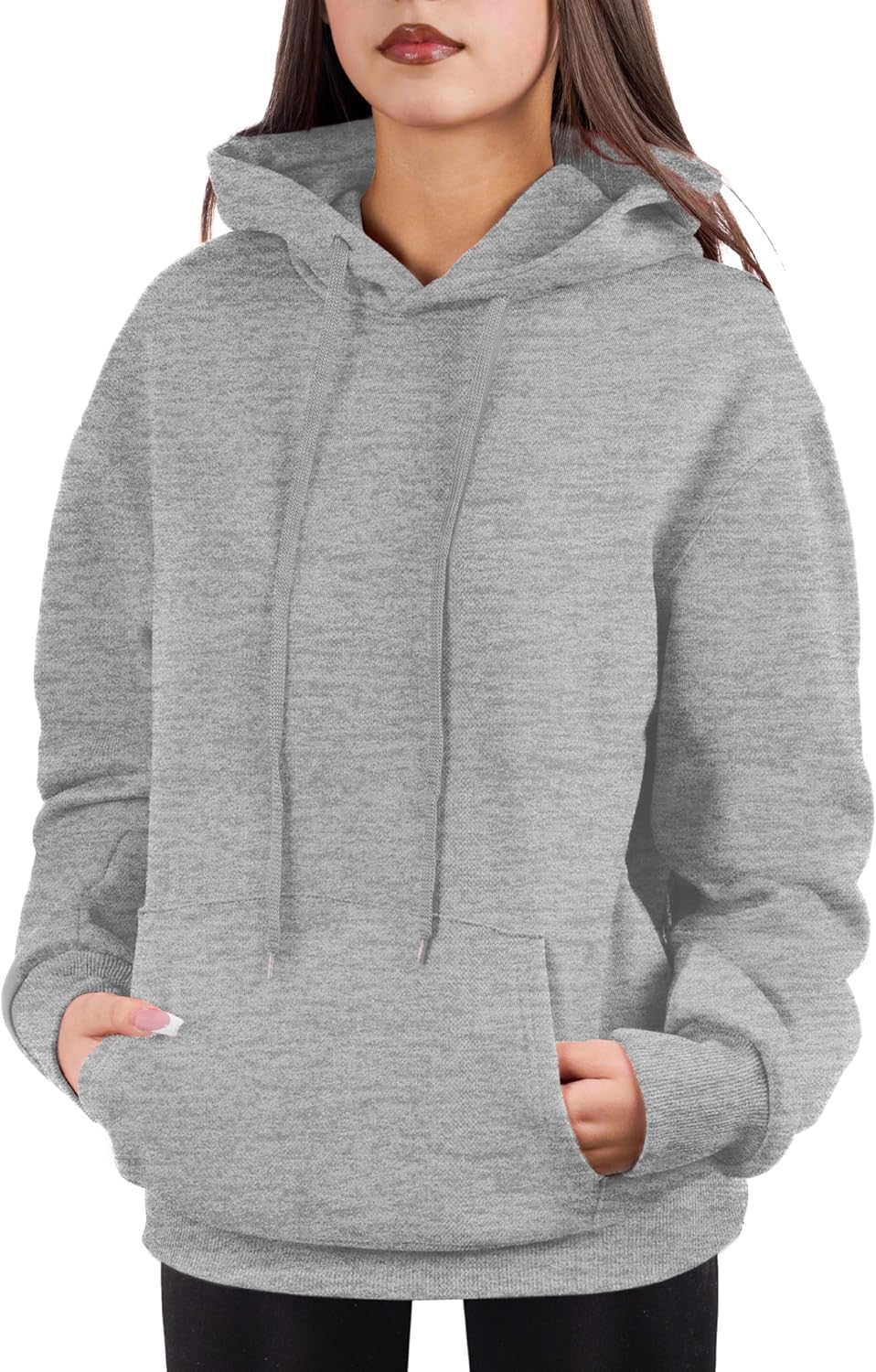 Sudadera de gran tamaño con capucha para mujer, mezcla de algodón y forro polar suave, acogedora sudadera para todos los días