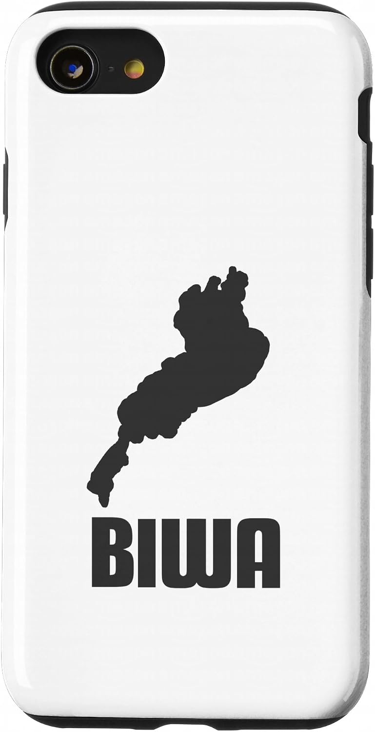 BIWA 琵琶湖 滋賀 地図【47都道府県】ジモティ JIMO-T ブランド パロディ 地元 お土産 プレゼント 面白 スマホケース iPhone 16 用