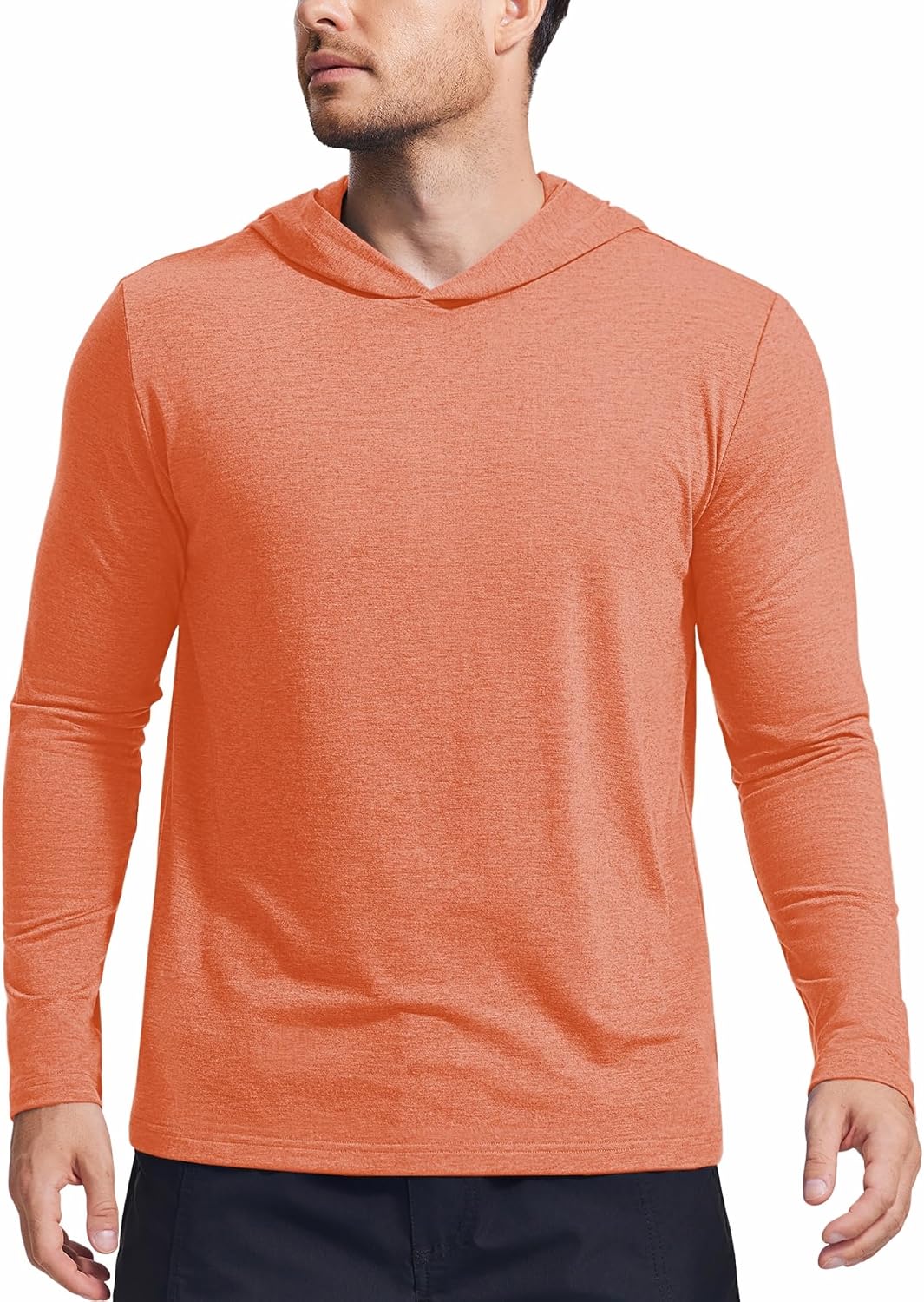 PINSPARK Sudaderas ligeras con capucha tipo pullover para hombres, manga larga, sudadera con capucha para golf, gimnasio, entrenamiento, sudadera atlética