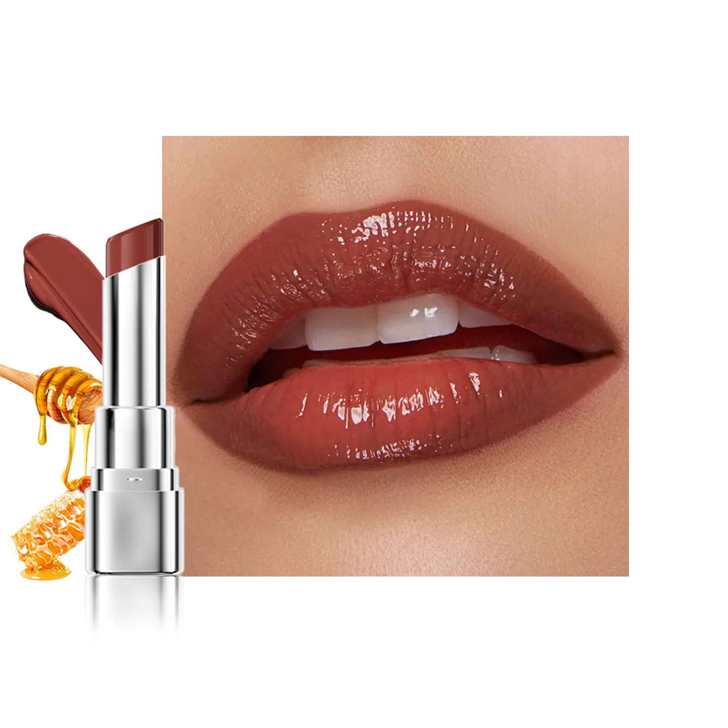 FeiCuiYun Bálsamo Labial con Tinta de Miel Rosa, Lápiz Labial Hidratante Transparente, Color Labial Hidratante para Todos los Tonos de Piel, Bálsamo Labial Nutritivo con un Toque de Cereza Negra