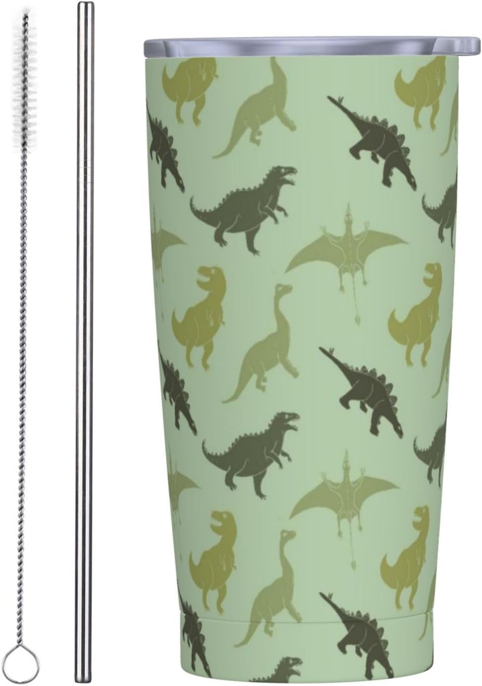 Vaso de 20 onzas con tapa y popote para mujer, diseño floral retro, con aislamiento, diseño floral retro, diseño de flores moradas, de acero inoxidable, taza de viaje al vacío de doble pared