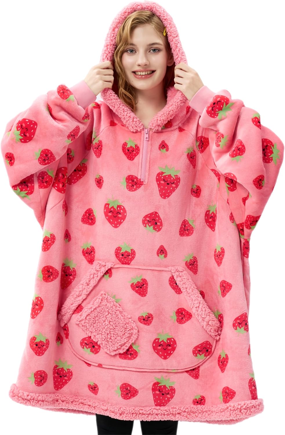Giggling Getup Manta con capucha para adultos, regalos para adolescentes, niñas, hermanas, mujeres, forro polar sherpa, sudadera con capucha, cálida y acogedora con bolsillo y mangas, color beige gato