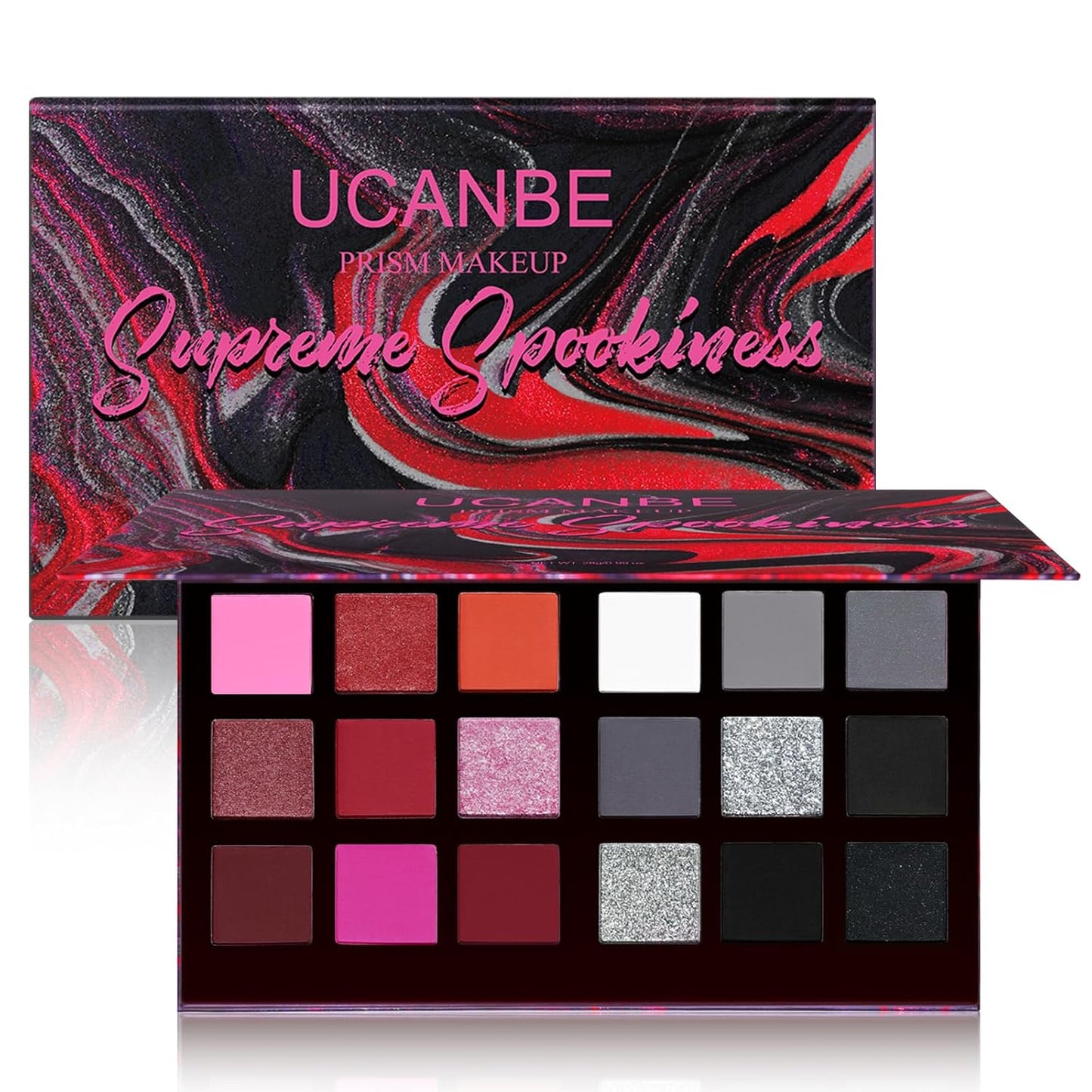 Matte Eyeshadow Palette Pro 18 Colors Pigmented Shimmer Glitter Eye Shadow Palette, Long Lasting Waterproof Dark Smokey Powder Cosmetics Pallet Halloween Valentine Gift Makeup Kit (01# Seductress)
