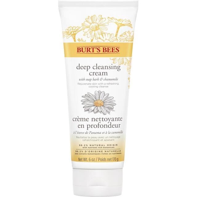 Burt's Bees Crema limpiadora profunda, corteza de jabón y manzanilla, 6 onzas (paquete de 4)