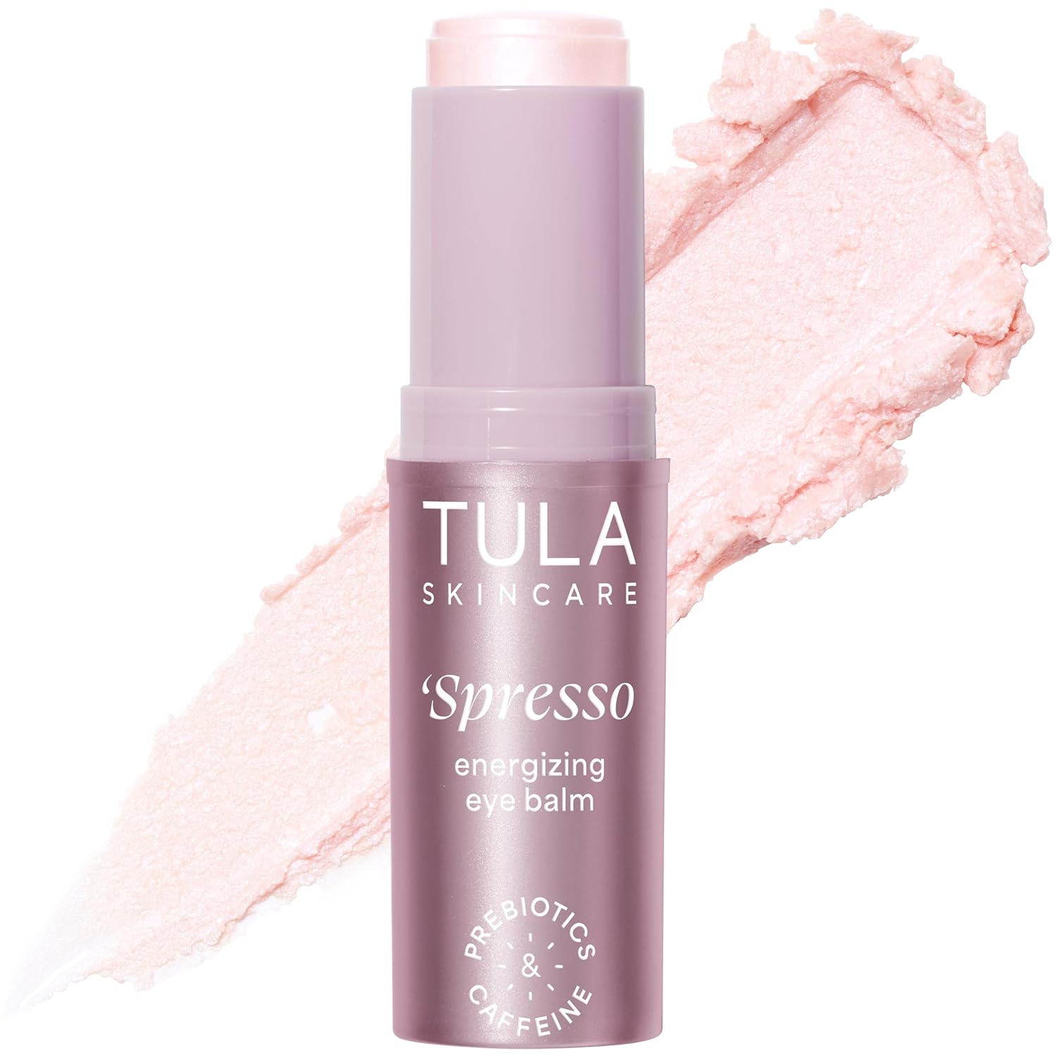TULA Skin Care - Bálsamo para ojos 'Spresso, tratamiento energizante e hidratante con cafeína para ojeras, portátil y perfecto para usar sobre la marcha, 0.35 onzas