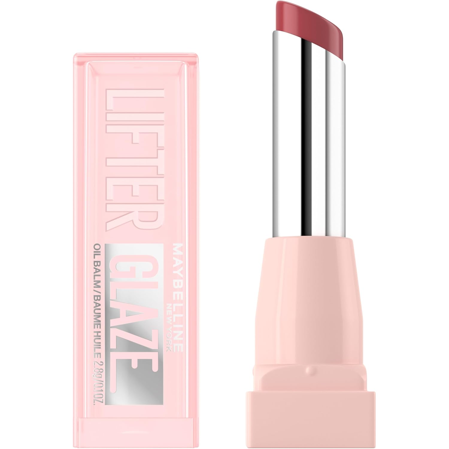 MAYBELLINE Lifter Glaze Oil Balm with Hyaluronic Acid and Hydrating Oil Blend, Lip Balm with 24HRs of Smooth, Moisturizing Shine, Pink Drip (Sheer Baby Pink)