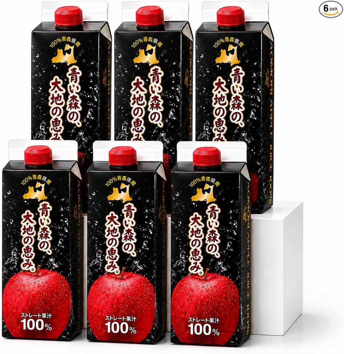 Apple Juice, Made in Aomori Prefecture, 2.3 fl oz (1 L) Bottles, 100% Straight Fruit Juice, Apple Juice, Paper Pack, 33.8 fl oz (1,000 ml) x 2 Bottles