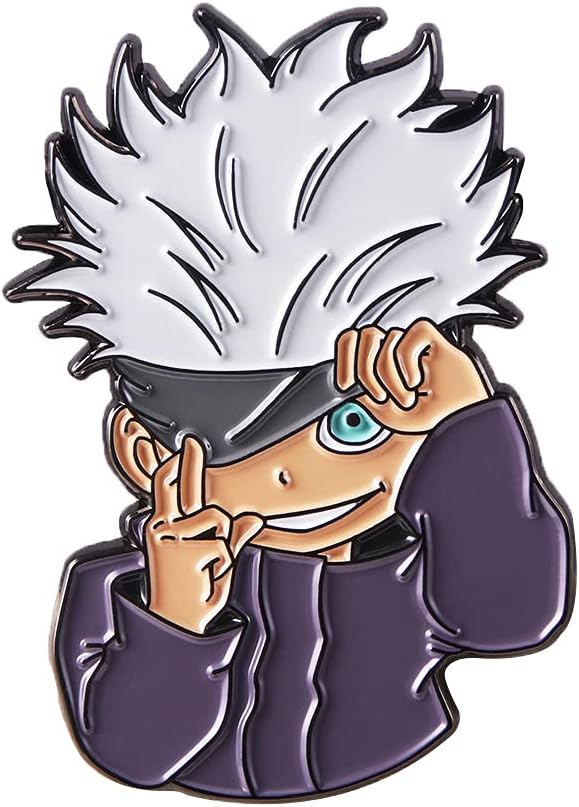 JJK Satoru Broche - Pines de esmalte de figuras de anime Satoru - Regalos divertidos para amantes del anime