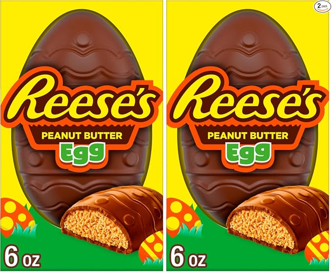 Reese's, Huevo de mantequilla de maní con chocolate con leche, caja de regalo de dulces de Pascua, 6 onzas