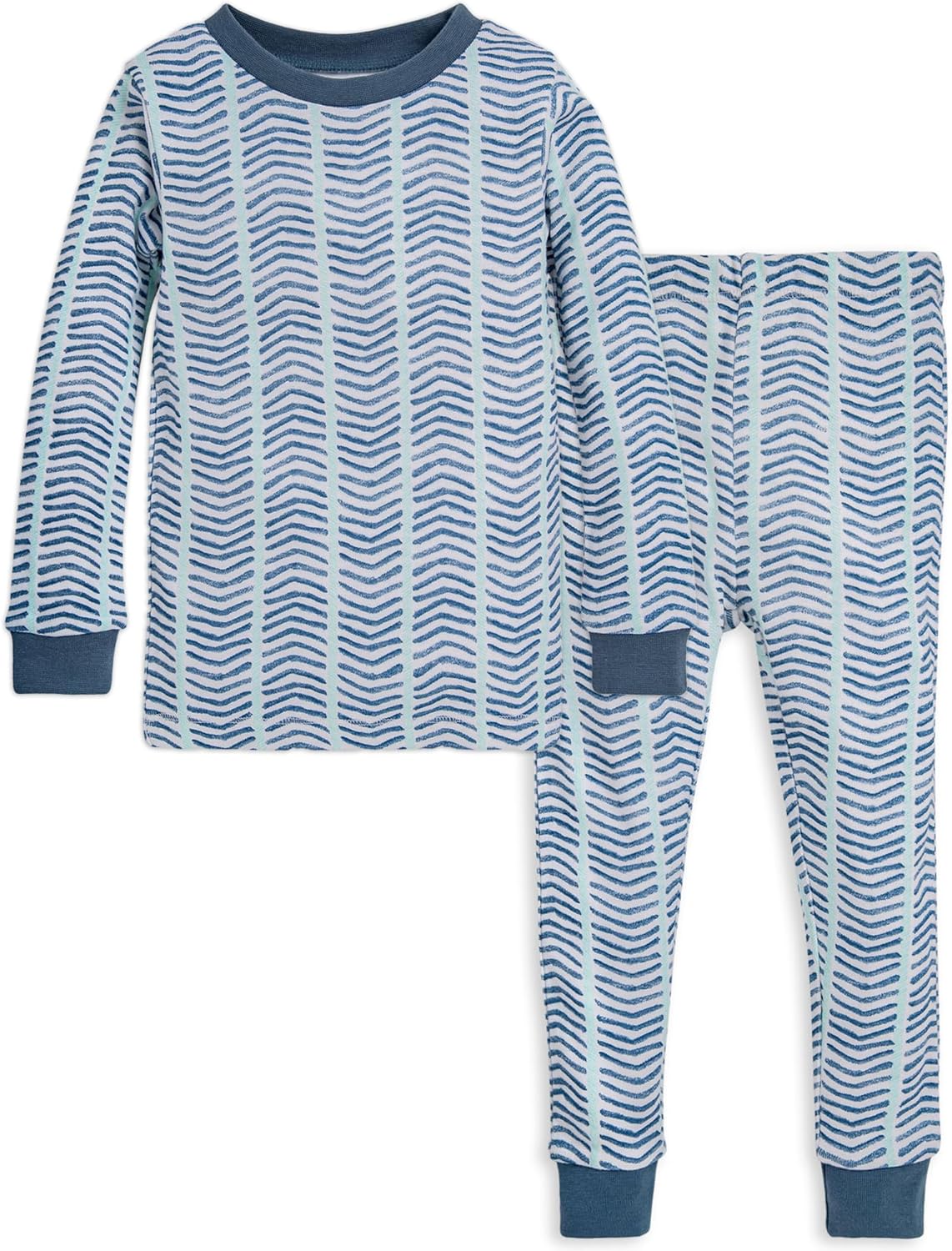Burt's Bees Baby Pijama de algodón orgánico para niños, conjunto de pijama para niños pequeños, 2 piezas | Soft, cozy, snug fitting pajamas feature stretchy ribbed cuffs and hand painted prints to make bedtime a breeze