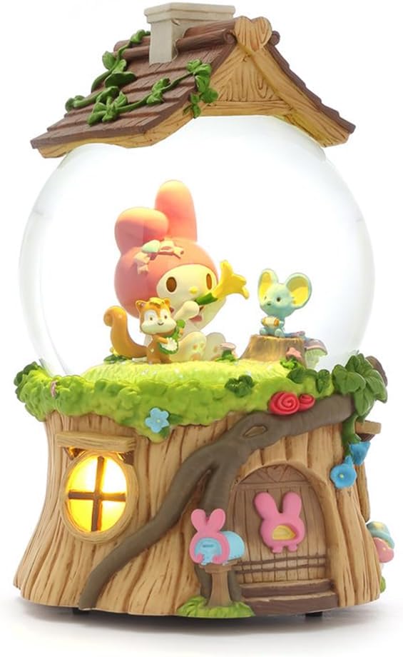 Sanrio Characters x JARLL KT22113-JP Cinnamon Roll Christmas Sleigh Snow Globe Music Box Interior Figurine Decoration Present Wedding Gift Birthday Approx. 7.1 inches (18 cm) Height