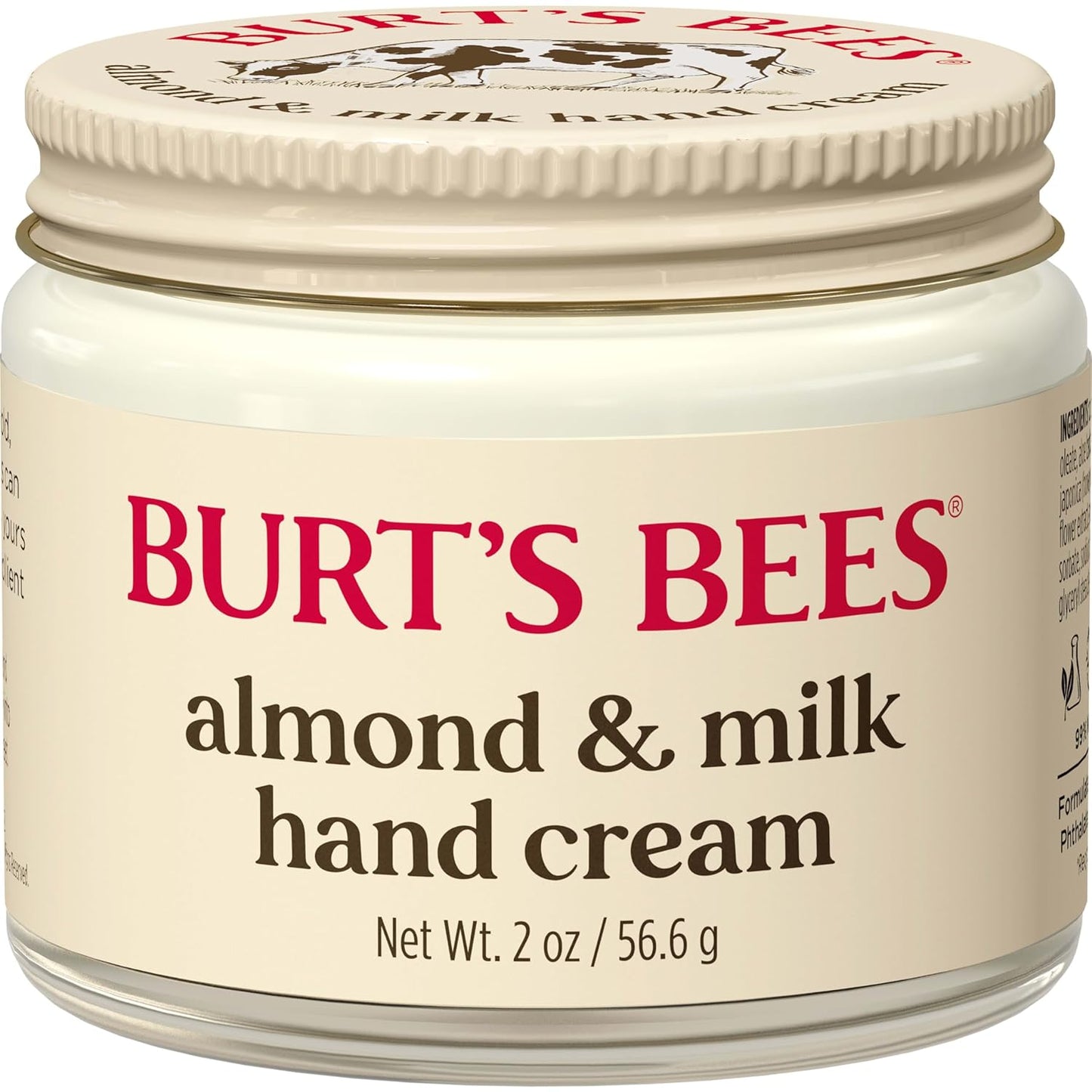 Burt's Bees Crema de manos de almendras y leche, 2 onzas