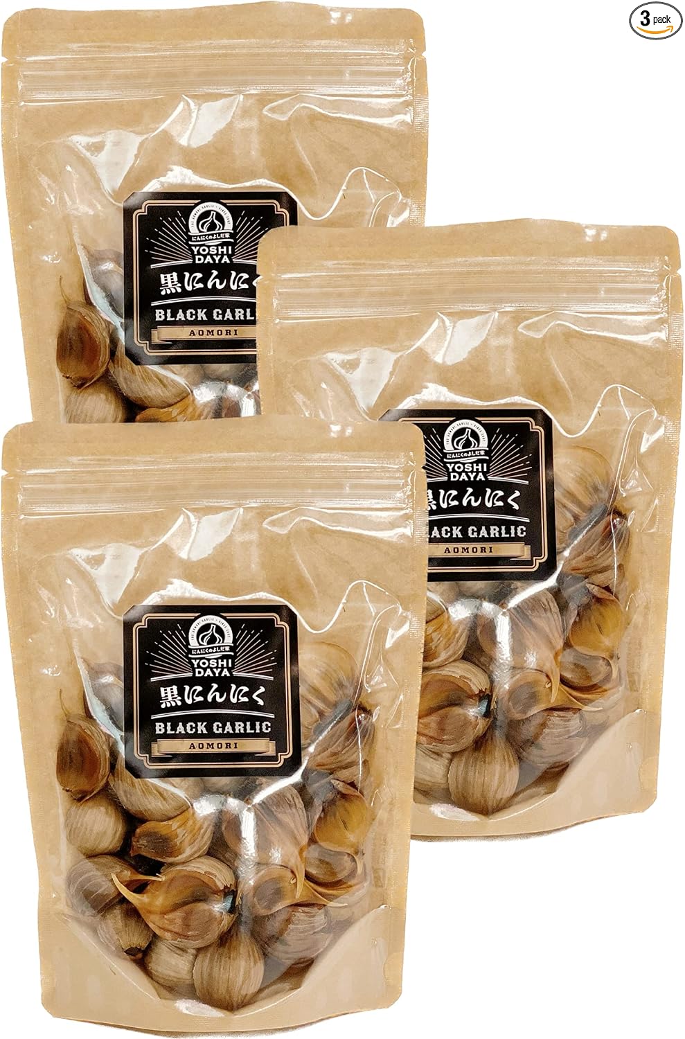 【 Aomori Black Garlic 】 Domestically Produced Black Garlic, No Additives, 90-Day Long-Term Aged, Fermented, Top-Grade Variety, Home-Grown, Aomori Prefecture, Fukuchi White Six Cloves, にんにくのよしだ家, 200G