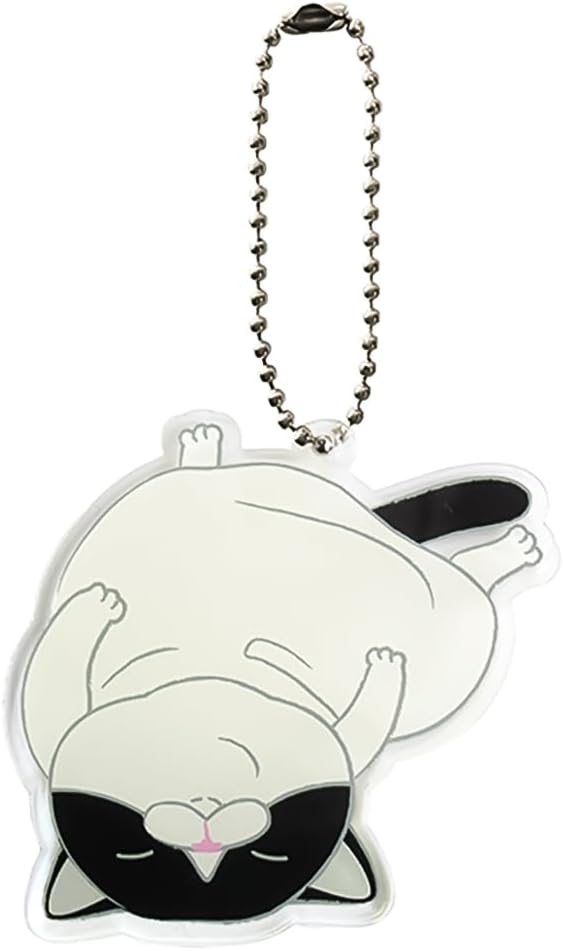 Shinada Global Mochi Neko Acrylic Keychain Pinch BK/WH MNAK-0068T