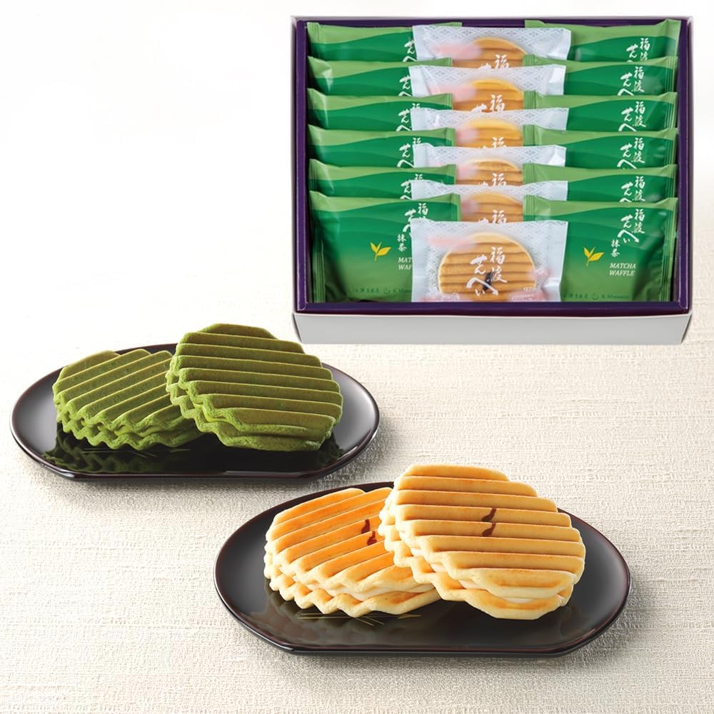 Sonke Gen Yoshinoya Fukuwata Senbei Matcha Assortment, 10 Pieces (Gift, Sweets, Hand Souvenir)