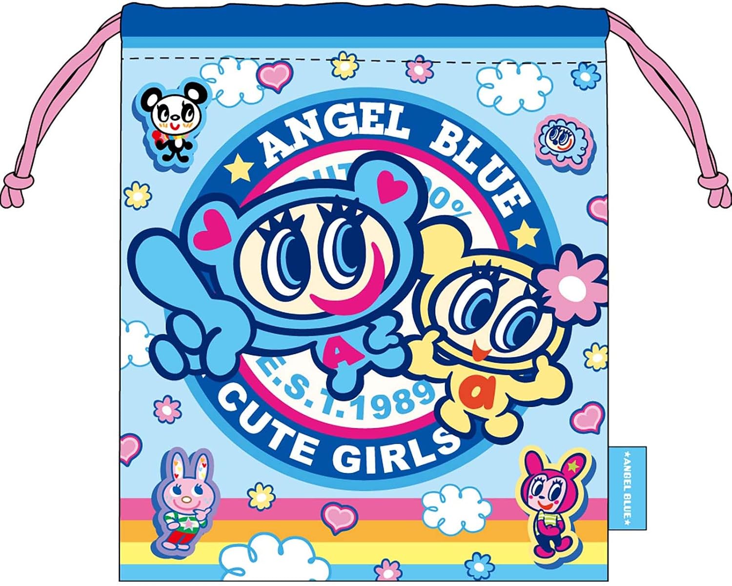 J's Planning Sanrio Drawstring Bag, Kuromi Trend, H8.3 x W7.1 inches (21 x 18 cm) FRK958