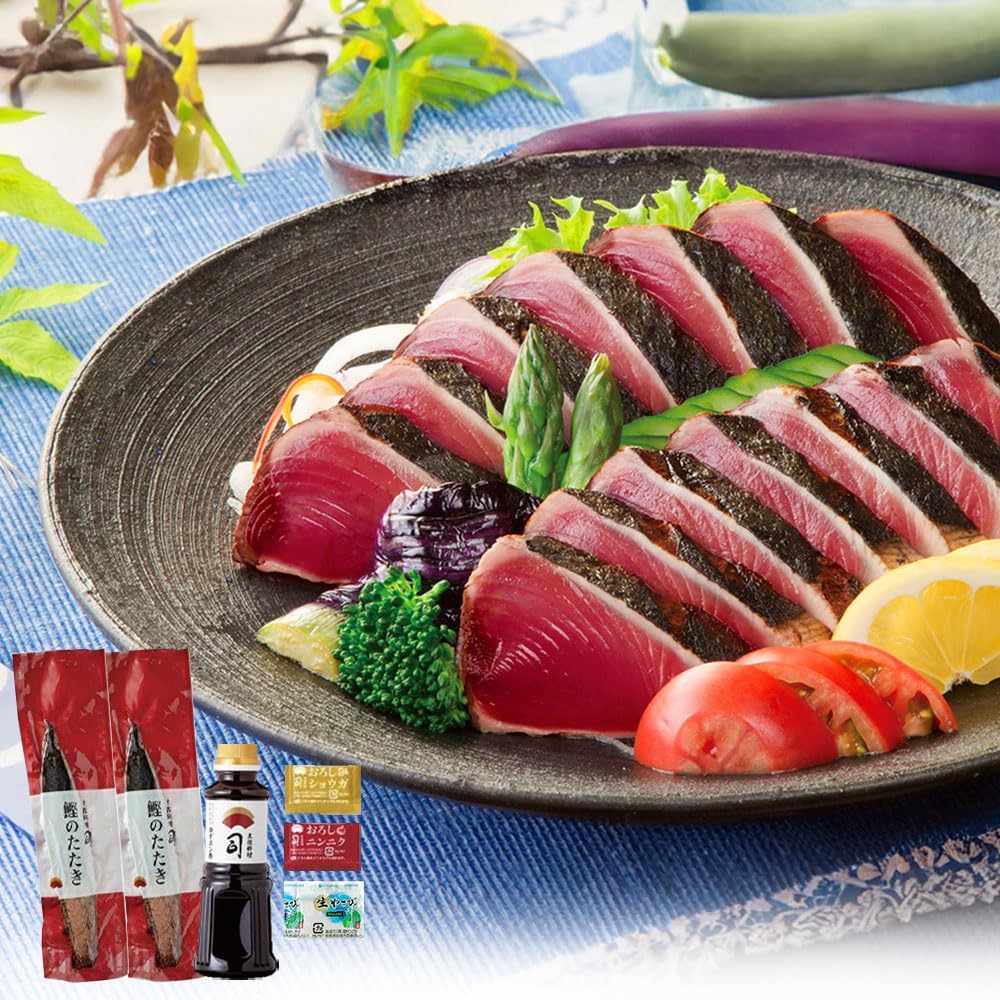 Bonito Tataki Domestic Fish Dish Fresh Fish Bonito Bonito Tataki 1 Piece Tosa Ryourishi Yuzu Ponzu Sauce Condiments 2-4 Servings Charcoal-Grilled Order-by-Mail Gift Father's Day Respect for the Aged