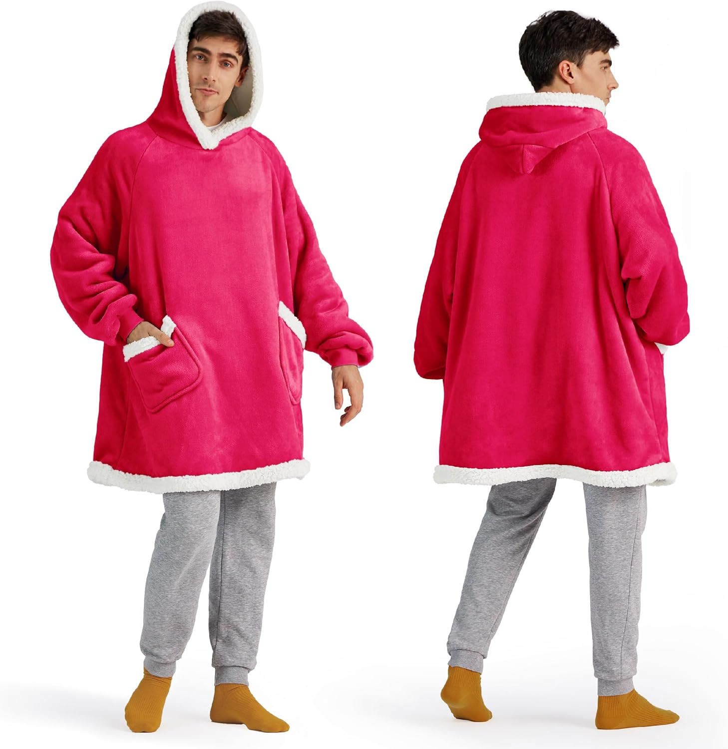 Bedsure - Manta corta de sherpa para llevar puesta