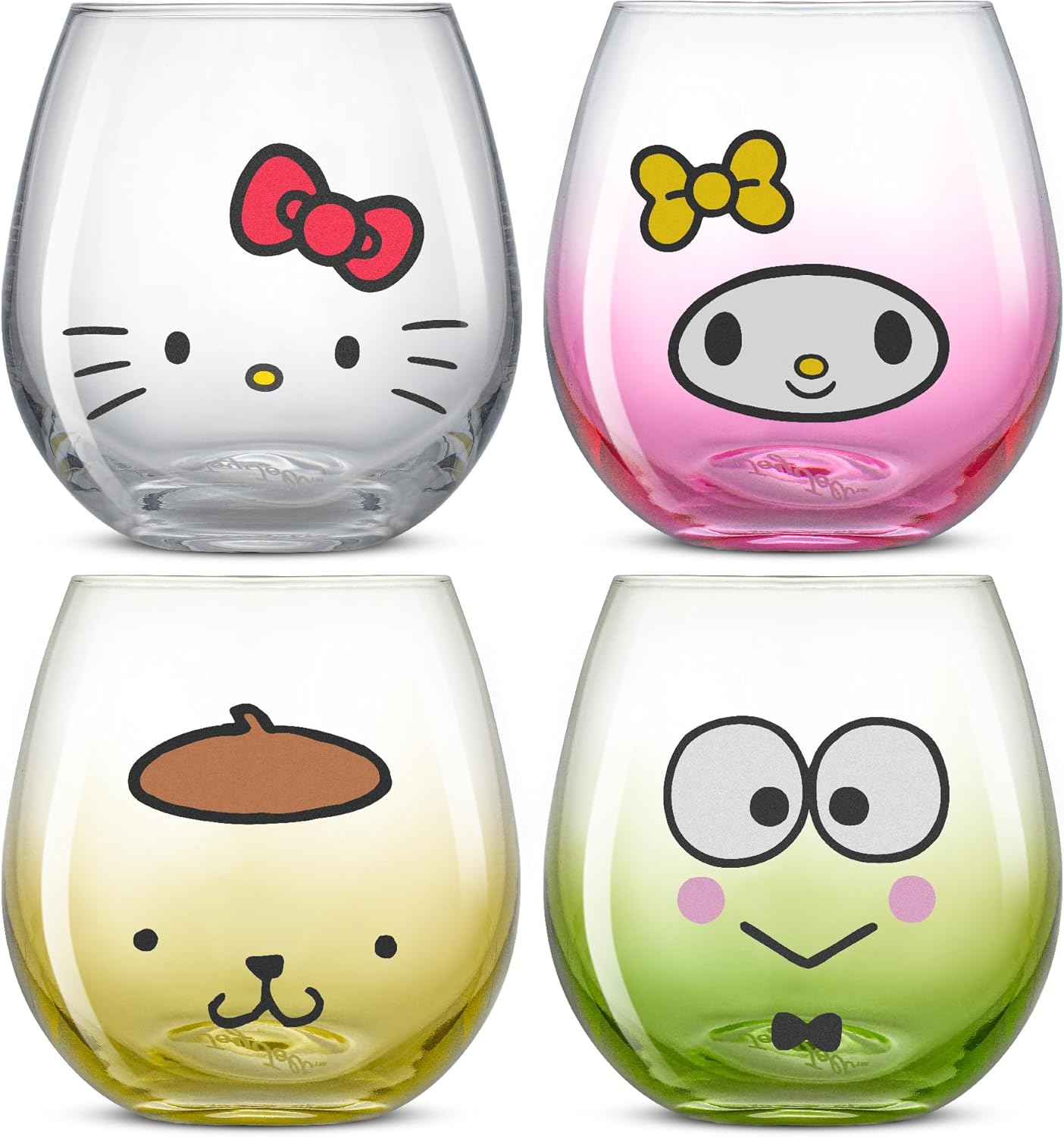 JoyJolt Disney Mickey Mouse Squad Collection Vasos Tumblers. Juego de 4 Copas de Vino sin Tallo de 15 onzas, Vasos sin Tallo para Beber. Artículos de regalo, Juego de Copas de Vino de Mickey Mouse
