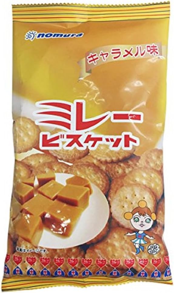 Nomura Senzu Processing Shop Millet Biscuits, Caramel Flavor, 4.0 oz (110 g) x 4 Bags, Domestically Produced in Kochi Prefecture Souvenir
