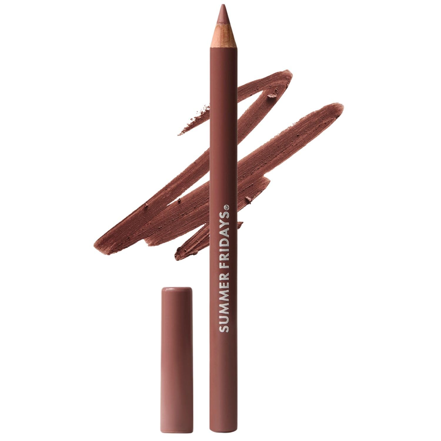 Summer Fridays SoftLine Lápiz delineador de labios, cremoso, de larga duración, mate, para definición esculpida, maquillaje infundido para cuidado de la piel con esferas de relleno hialurónico +