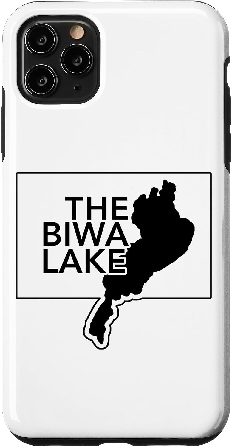 THE BIWA LAKE 琵琶湖 滋賀 地図【47都道府県】ジモTティ JIMO-T 地元愛 お土産 プレゼント 面白 スマホケース iPhone 16 Plus 用