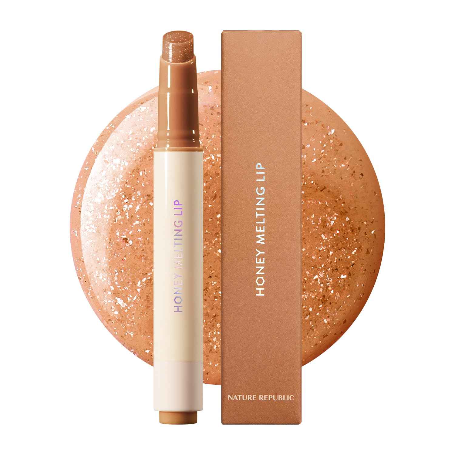 Nature Republic Labios de fusión de miel (03 BERRY) Palo de labios suave, brillo hidratante, bálsamos hidratantes, tinte transparente, brillo y acabado brillante, maquillaje coreano