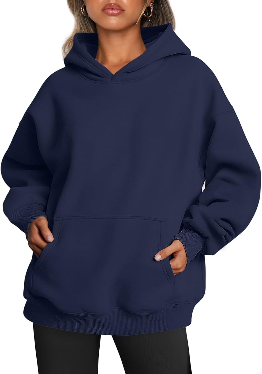 Trendy Queen Sudaderas con capucha de gran tamaño para mujer, sudaderas de felpa para mujer, suéteres de moda de otoño, suéteres de invierno | Gentle Skin Feel, Aesthetic Drop Shoulder, Large Kangaroo Pocket, Seamless Daily Outfit Match
