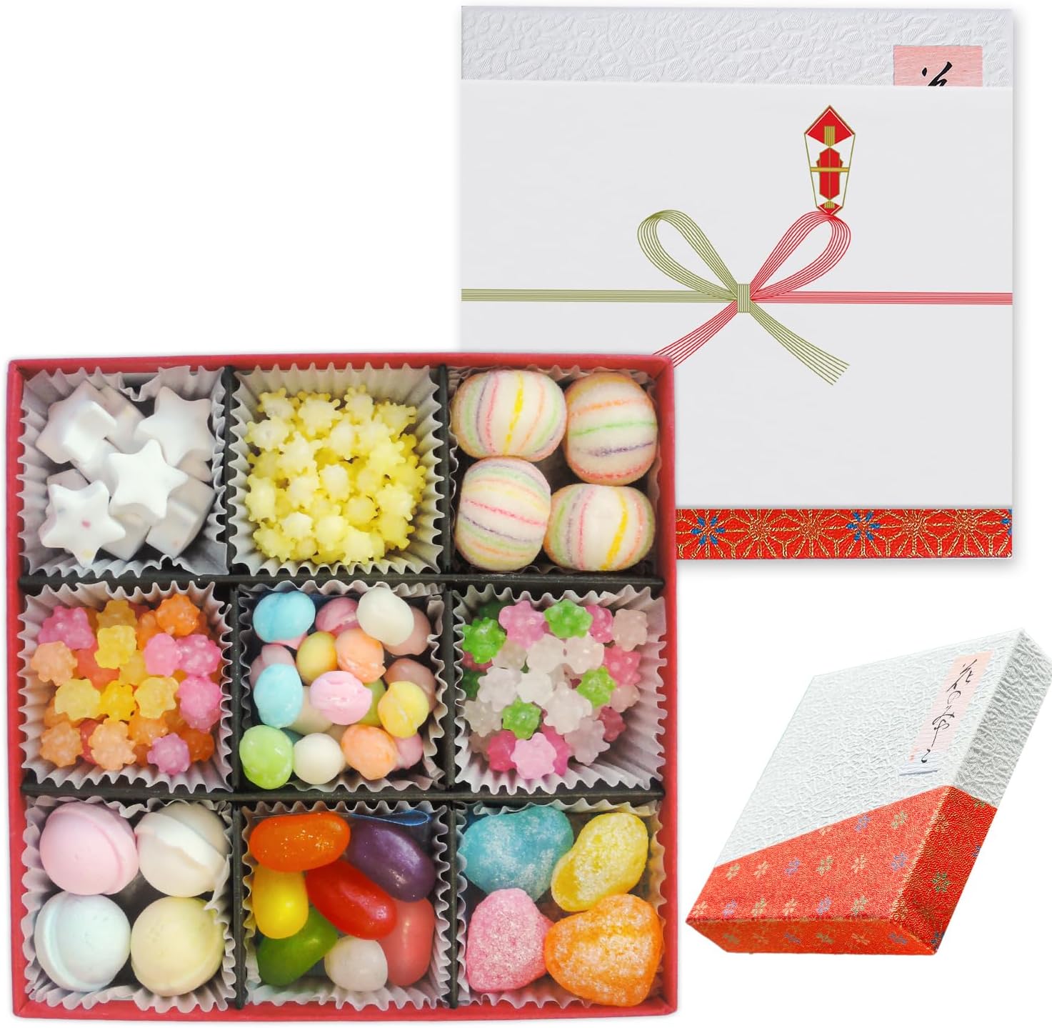 Fukuya Kyokashi Small Box Hana no Miyako 1 Box - A Combination of 9 Types Including Kinbi-to, Kyoto Candy, and Ramune - Pre-wrapped, Gift Message Available