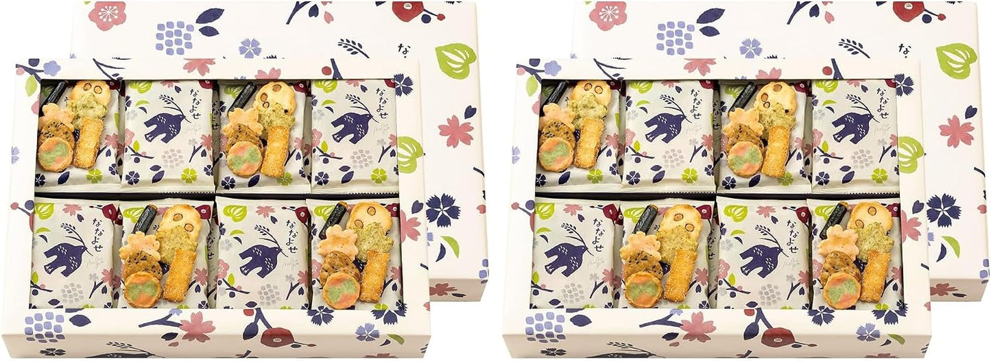 Rakumido Nanayose, 16 Bags, Packaged, No Shopping Bag, Original Small Bag, Gift, Japanese Sweets, Rice Crackers, Senbei, Snacks, Rice Confectionery