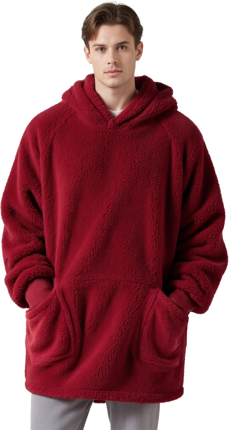 Bedsure Mantas Ponibles con Capucha, Regalos de Navidad para Mujeres, Esposa, Novia, Regalos de Cumpleaños Cálidos y Acogedores para Ella, Esposa, Sudadera Suave y Esponjosa, Mantas con Capucha de