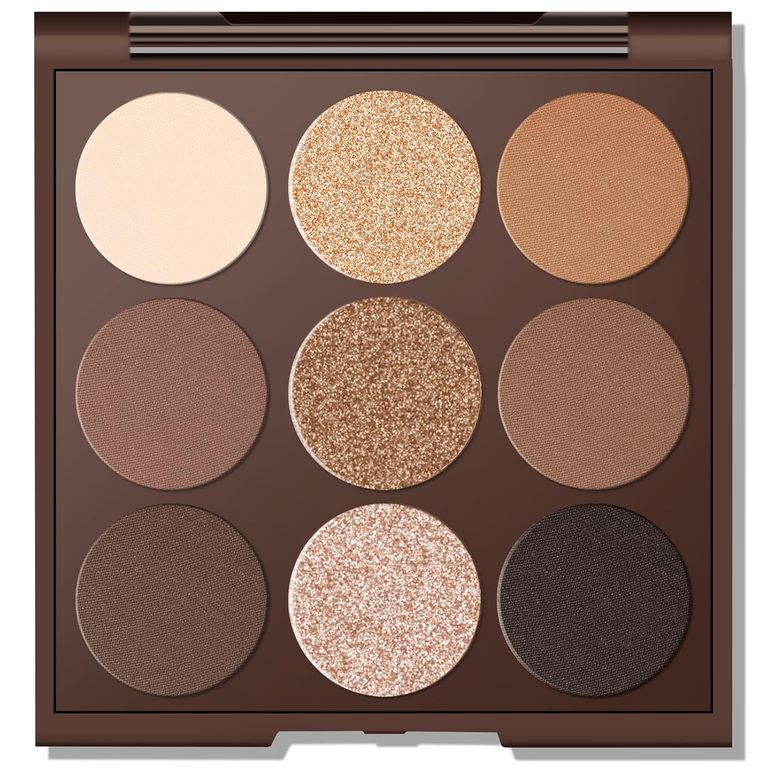 MYSTER ROSEY Paleta de sombra de ojos neutra, paleta de sombra de ojos nude, paleta de maquillaje de sombra de ojos mate con espejo, uso duradero, vegano, libre de crueldad, 0.5 onzas