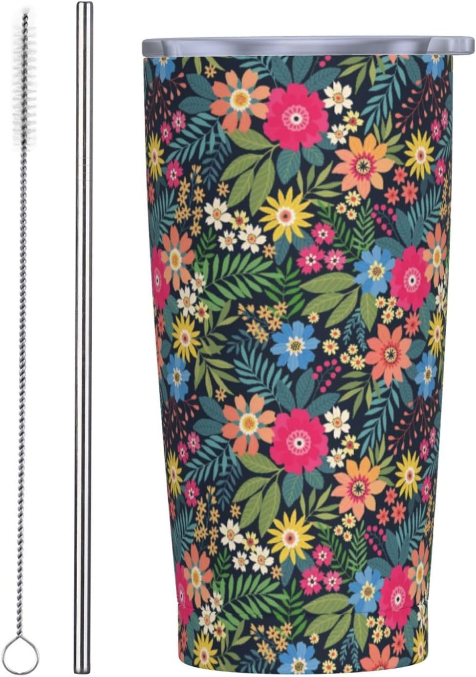 Vaso de mariposa púrpura con tapa y popote, taza de viaje aislada de acero inoxidable de 20 onzas, botella de agua caliente y fría, recuerdo de mariposa azul para hombres y mujeres
