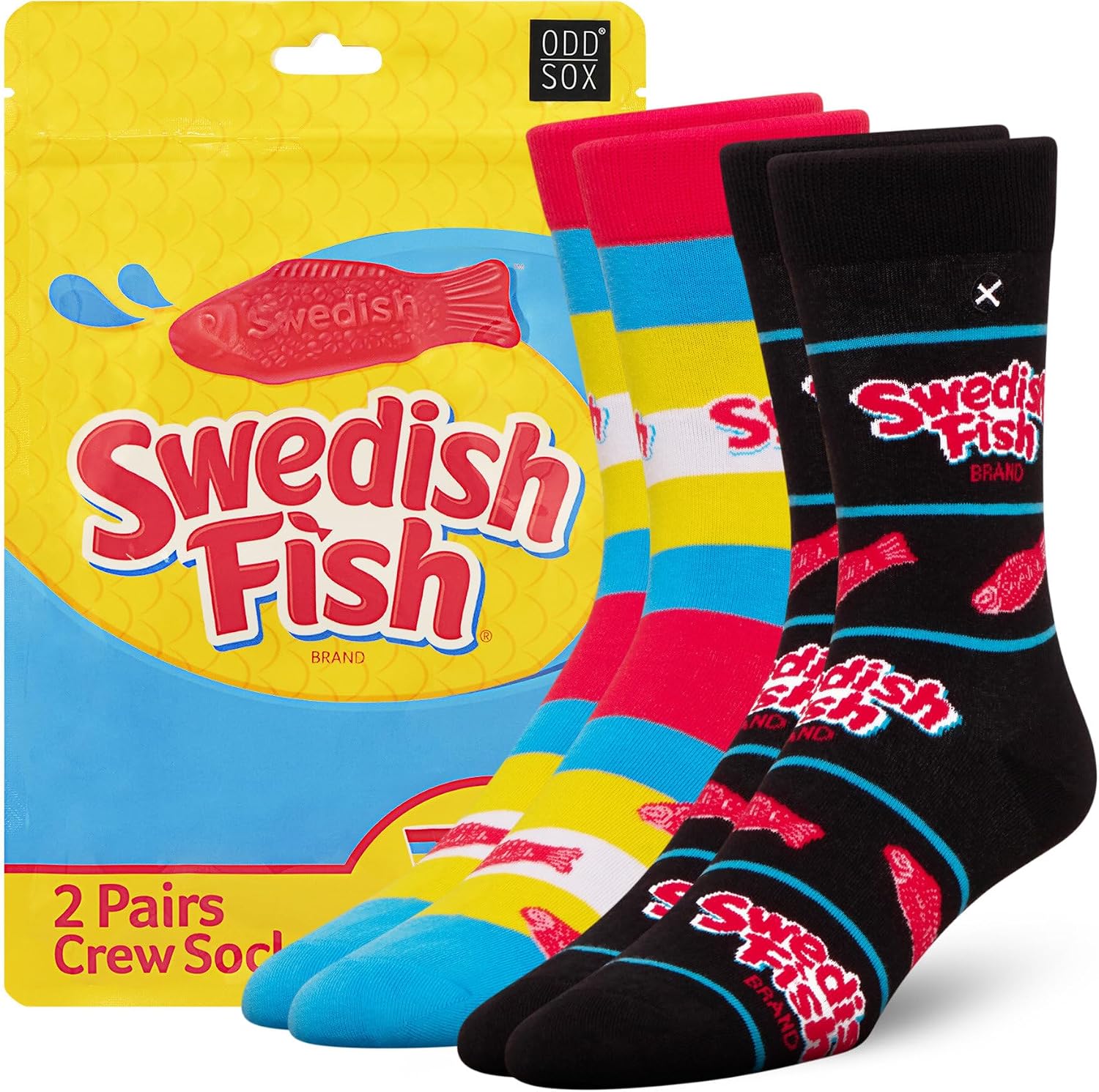 Odd Sox ODDMART Candy & Sweet Snack - 2 pares de novedad – Parche agrio de Oreo Reese's Skittles Starburst y más – Regalo