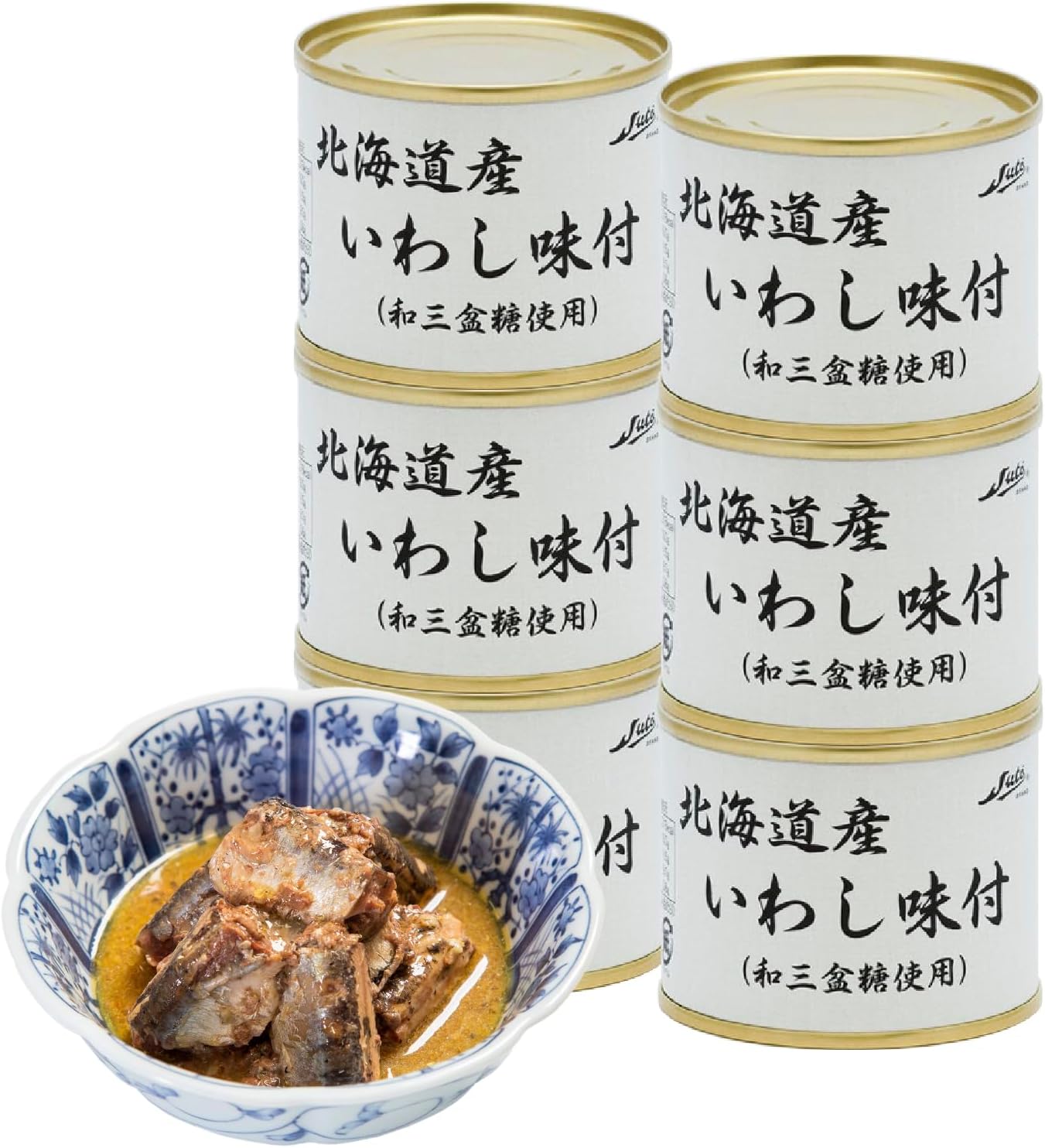Hokkaido Iwashi Canned with Flavor, Japanese Sanbonsugar (Japanese Sanbonsum), Fine Hand Packed, 6.1 oz (200 g) x 6 Cans Set, DHA EPA Snacks, For Rice, Disaster Prevention, Emergency Food, Preserved Food, Outdoors