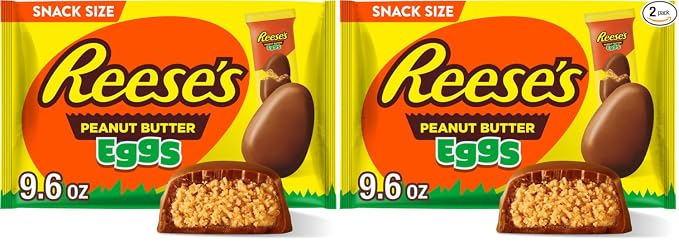 Reese's, Milk Chocolate Snack Size Peanut Butter Eggs, Easter Candy Bag, 9.6 Ounce