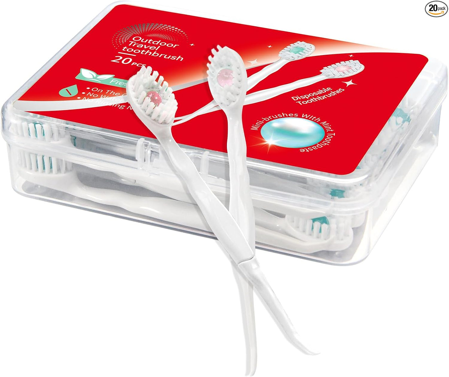 Cepillos de Dientes Mini Desechables con Pasta de Dientes y Palillos, Limpiadores de Lengua, Reducen el Mal Aliento, Raspador de Lengua, Cepillo de Dientes Prepastado, Ideal para Trabajo o
