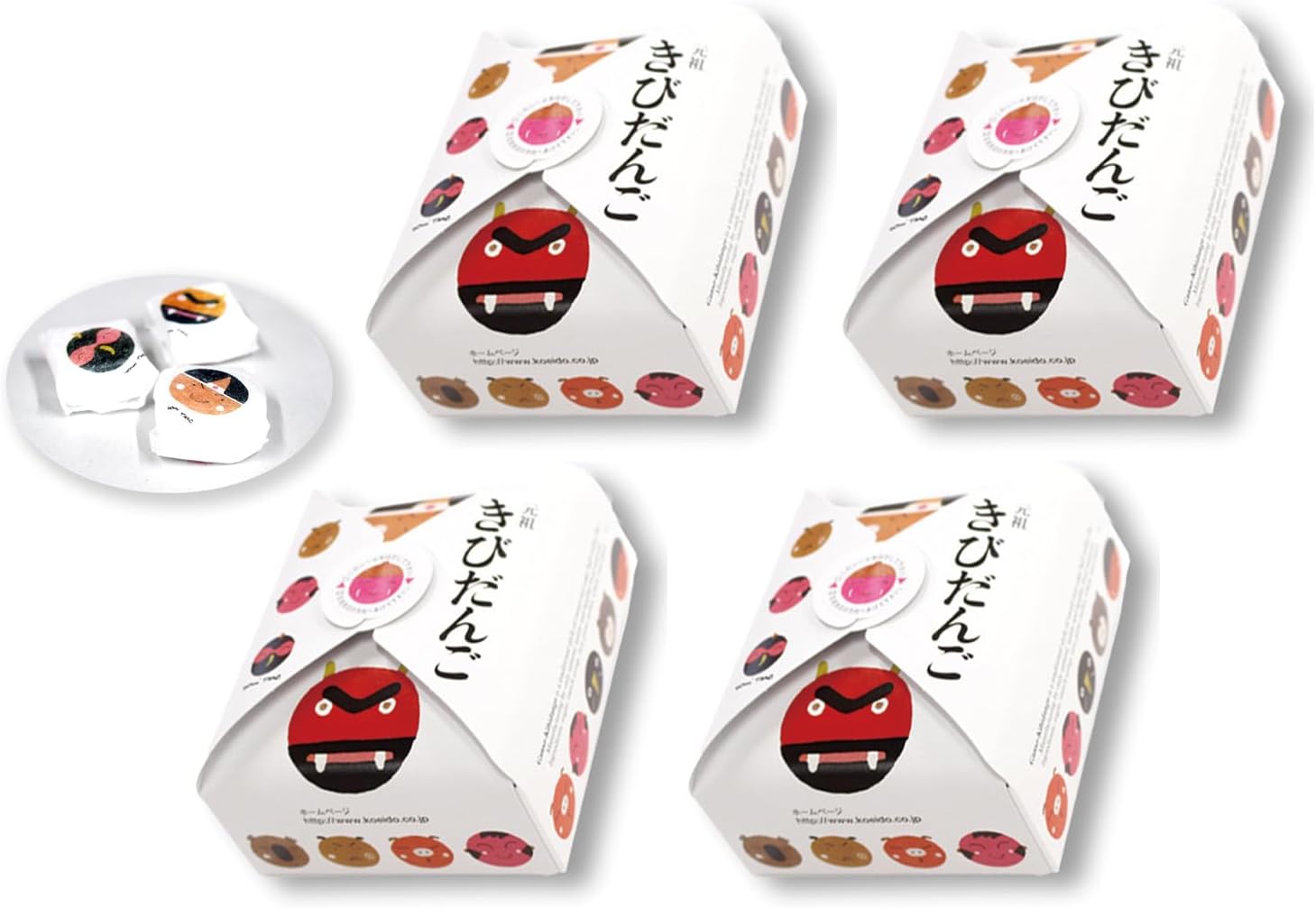 Koeido Kibidango (Original, Matcha, Kinako, White Peach), Pack of 10 (Individual Packaging), Souvenirs, Souvenirs, Local Halal (2 Boxes)