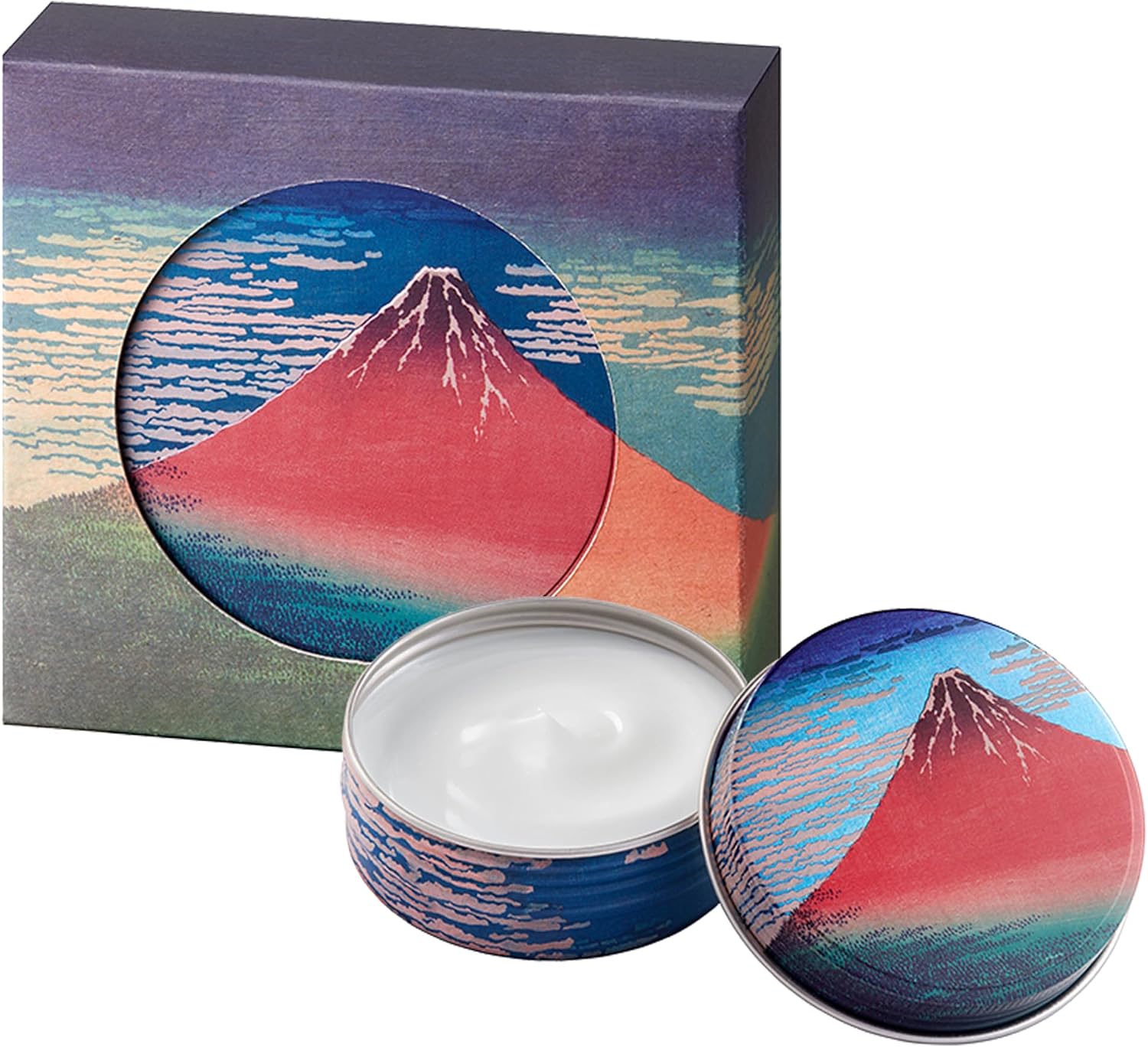 Daily Aroma Hokusai Kayuu Multi Cream, Wave Fuji 1.8 oz (50 g), Scented by Yuzu Essential Oil | デイリーアロマジャパン 葛飾北斎 富嶽三十六景 凱風快晴 神奈川沖浪裏 ユズセラミド ユズ果実エキス マルチバーム 全身 保湿 さらさら 和雑貨 日本製 精油 柚子 お土産 ギフト プレゼント 保湿クリーム 富士山 グッズ